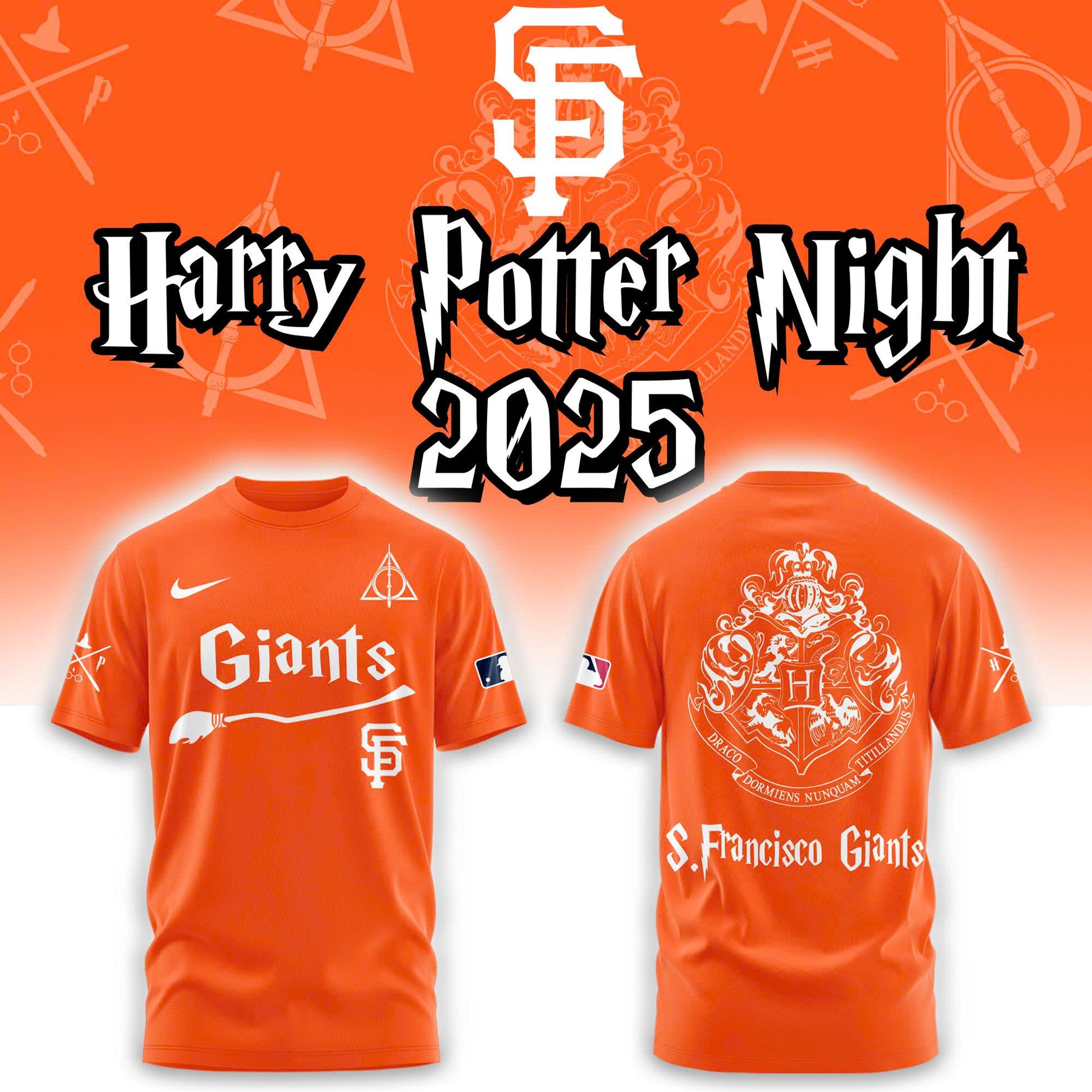 2026 San Francisco Giants x Harry Potter Combo T-Shirt Jogger And Cap Outfit Orange