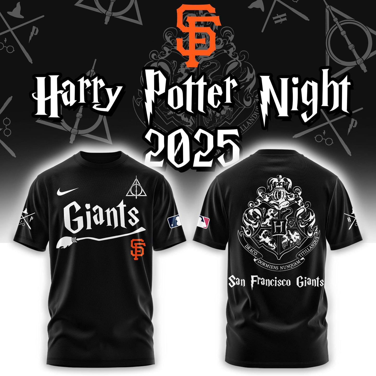 2026 San Francisco Giants x Harry Potter Combo T-Shirt Jogger And Cap Outfit Black
