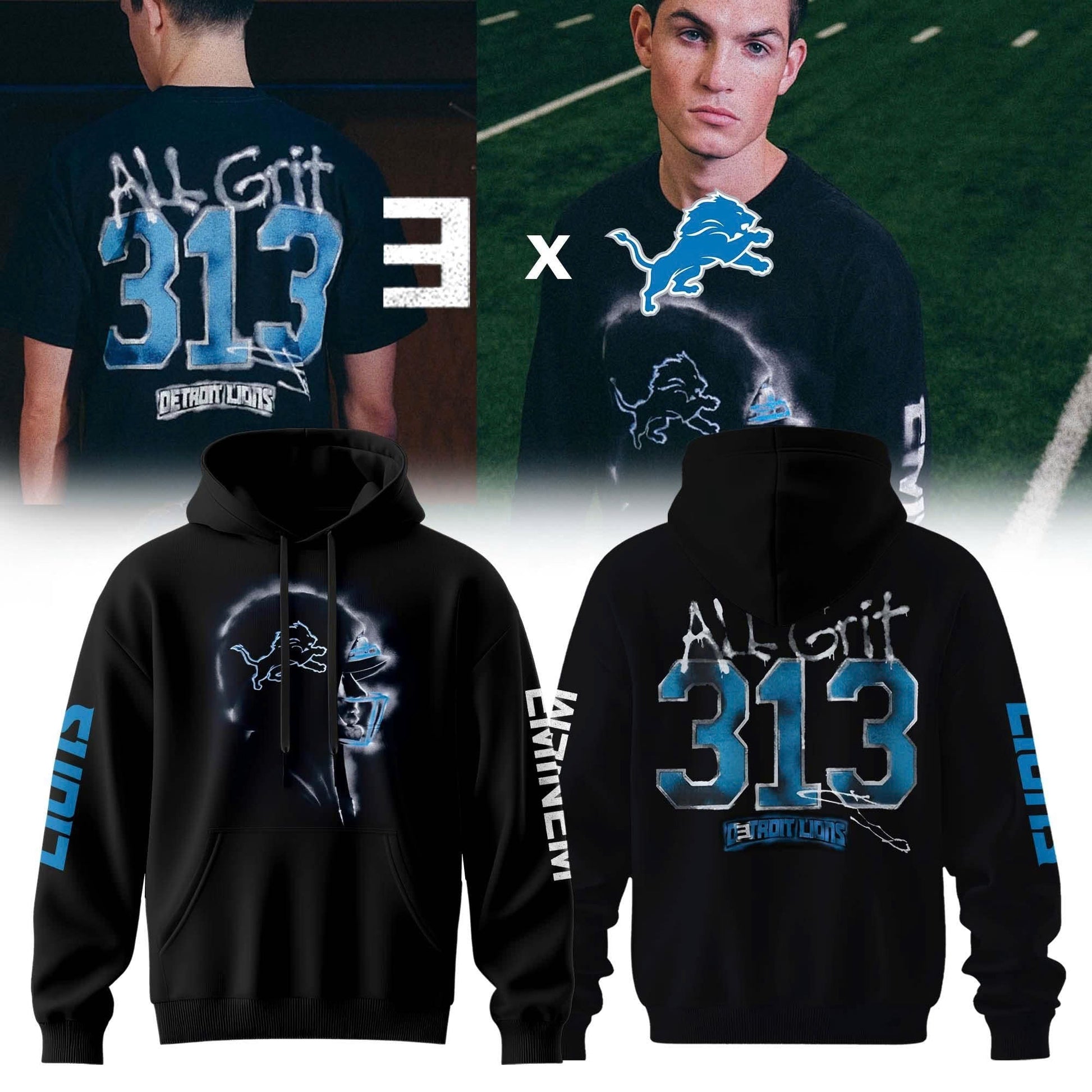 EMINEM X LIONS THANKSGIVING TEE HOODIE LIMITED DROP! Get Yours Before Kickoff!