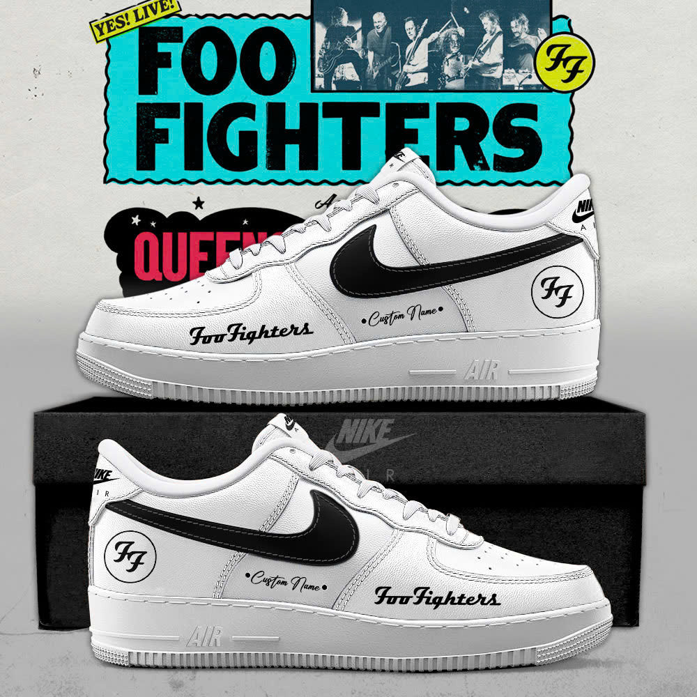 Foo Fighters 2026 Take Cover Tour Personalized AF1 White Shoes