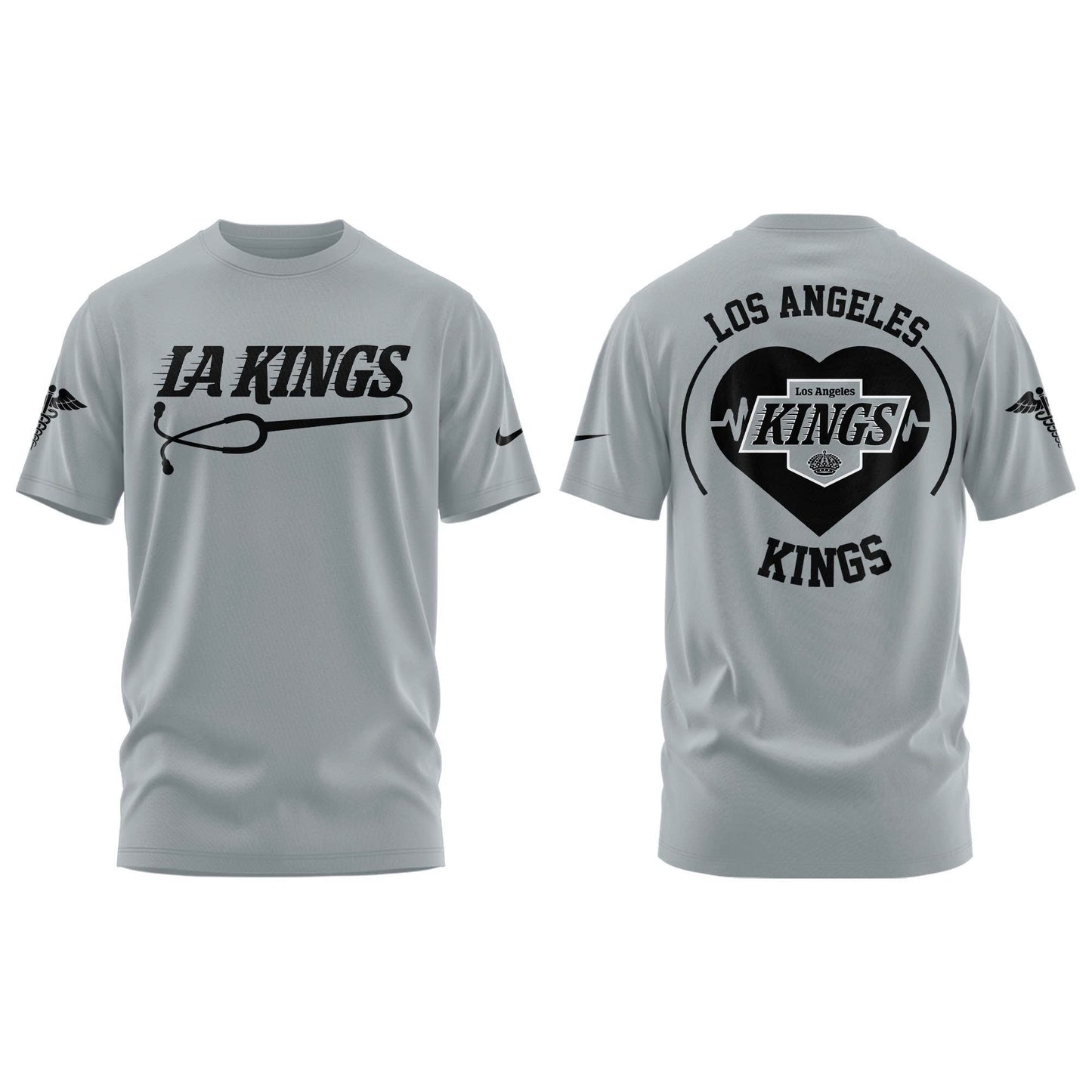 2026 Los Angeles Kings Healthcare Appreciation Night Limited Edition T-Shirt, Jogger And Cap Outfit Grey 