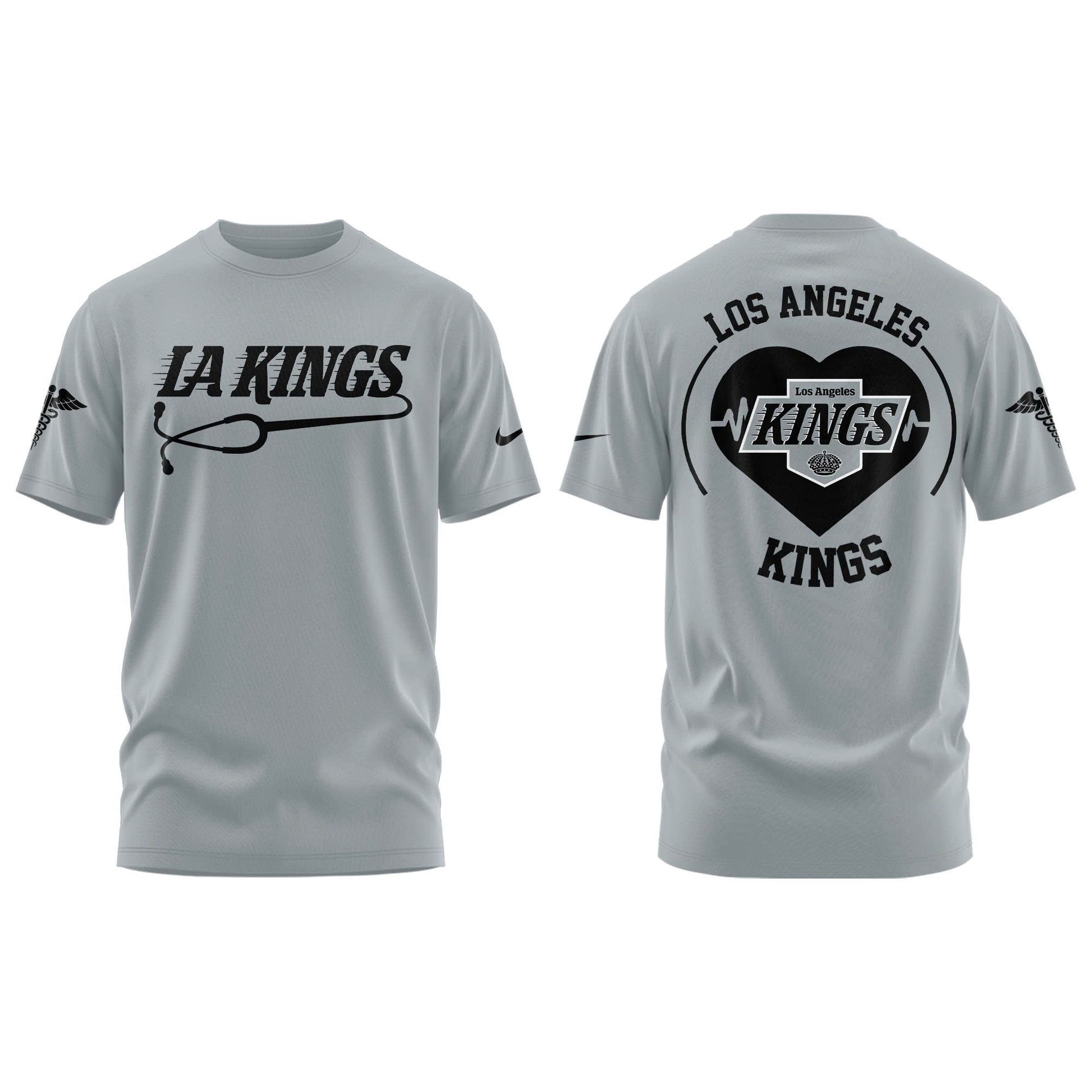 2026 Los Angeles Kings Healthcare Appreciation Night Limited Edition T-Shirt, Jogger And Cap Outfit Grey 