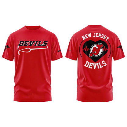 2026 New Jersey Devils Healthcare Appreciation Night Limited Edition T-Shirt, Jogger and Cap Outfit Red