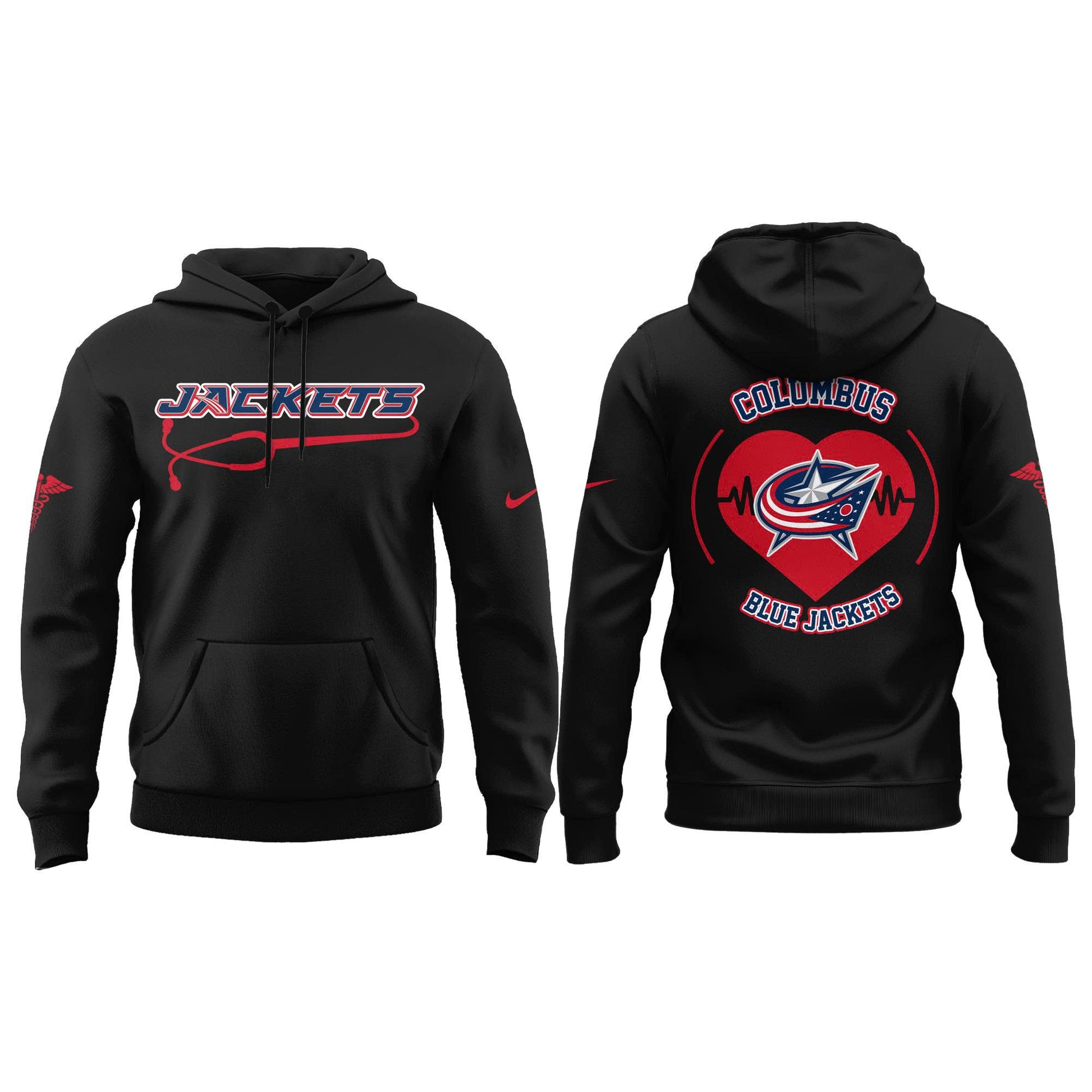 2026 Columbus Blue Jackets Healthcare Appreciation Night Limited Edition Hoodie, Jogger And Cap Outfit Black