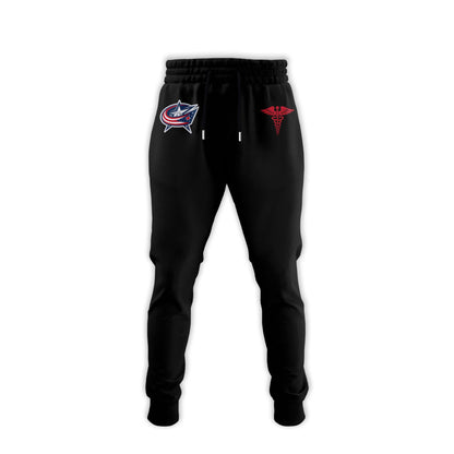 2026 Columbus Blue Jackets Healthcare Appreciation Night Limited Edition Hoodie, Jogger And Cap Outfit Black