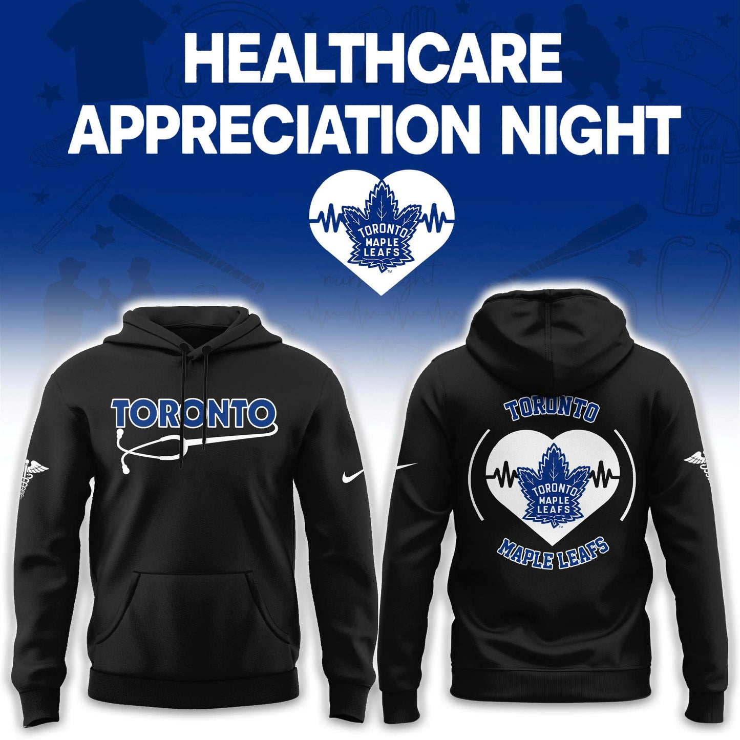 2026 Toronto Maple Leafs Healthcare Appreciation Night Limited Edition Hoodie, Jogger And Cap Outfit Black