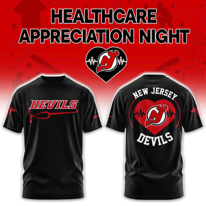 2026 New Jersey Devils Healthcare Appreciation Night Limited Edition T-Shirt, Jogger and Cap Outfit Black