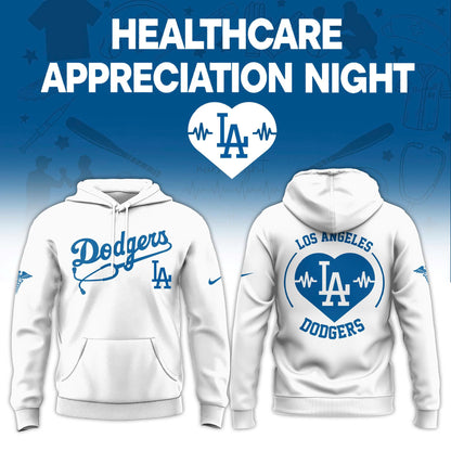 2026 Los Angeles Dodgers Healthcare Appreciation Night Limited Edition Hoodie Jogger And Cap Outfit White