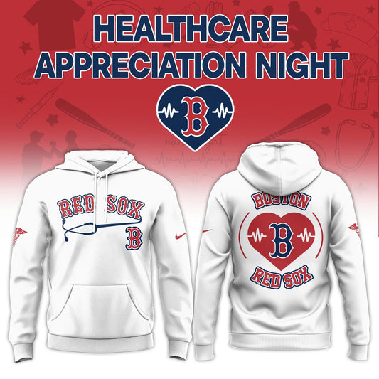 2026 Boston Red Sox Healthcare Appreciation Night Limited Edition Hoodie Jogger And Cap White Outfit