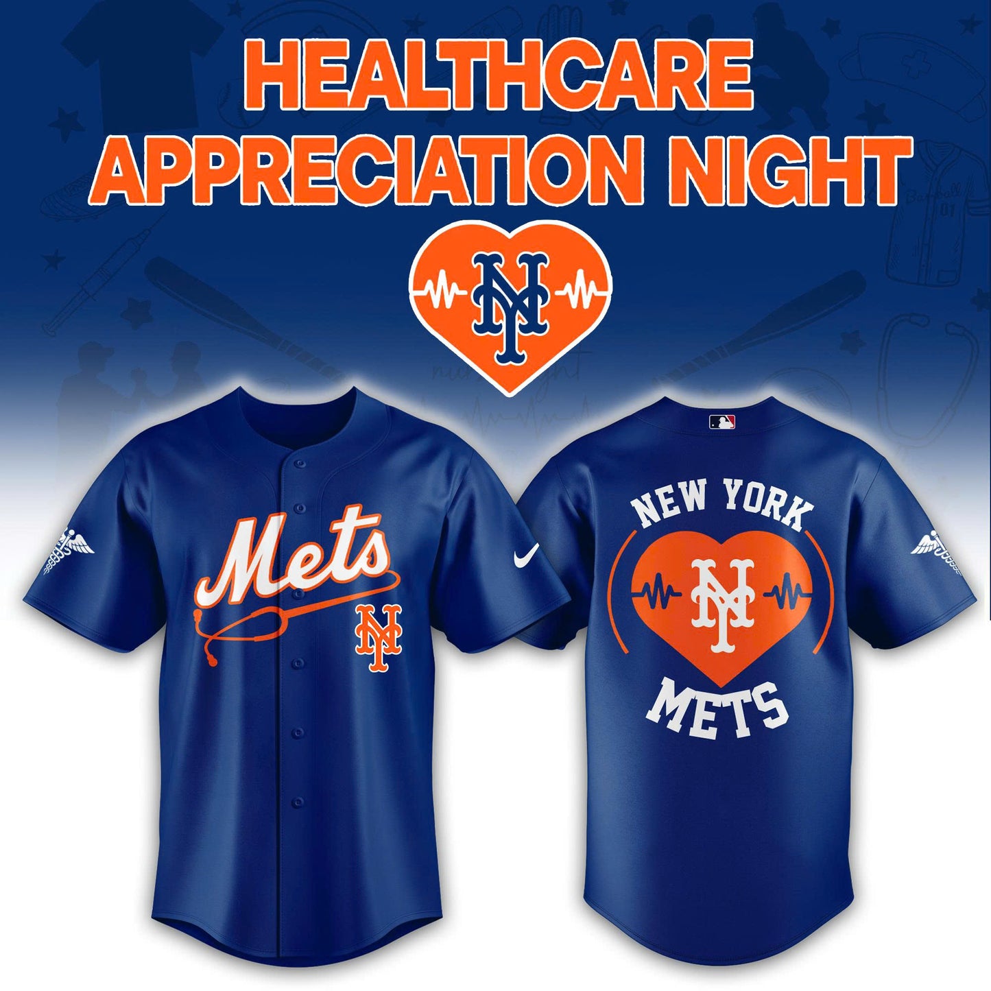 2026 New York Mets Healthcare Appreciation Night Limited Edition Jersey Jogger And Cap Royal Blue Outfit