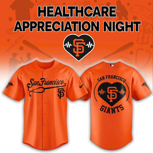 2026 San Francisco Giants Healthcare Appreciation Night Limited Edition Jersey Jogger And Cap Outfit Orange