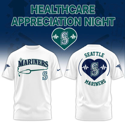 2026 Seattle Mariners Healthcare Appreciation Night Limited Edition T-Shirt Jogger And Cap Outfit White