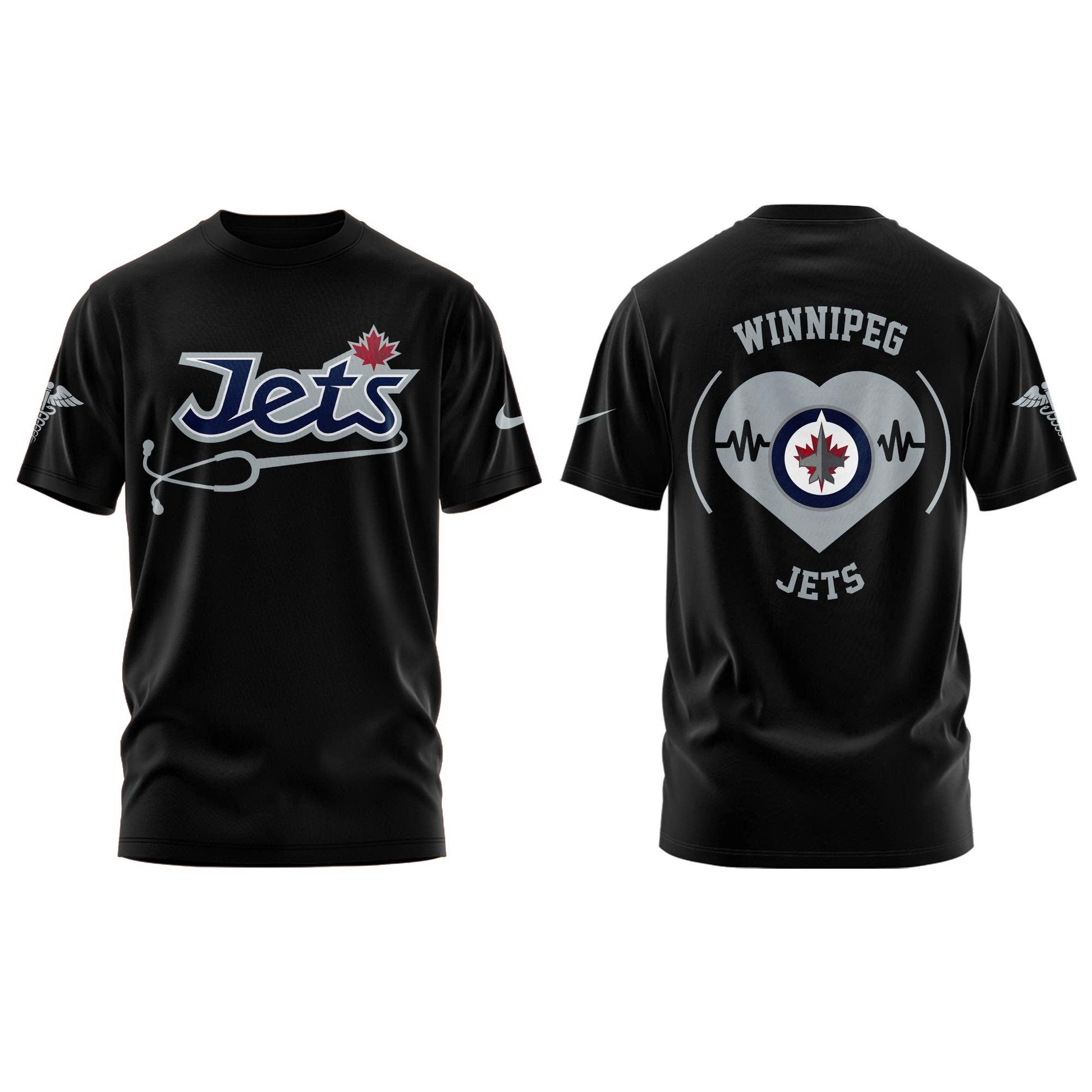 2026 Winnipeg Jets Healthcare Appreciation Night Limited Edition T-Shirt, Jogger and Cap Outfit - Black