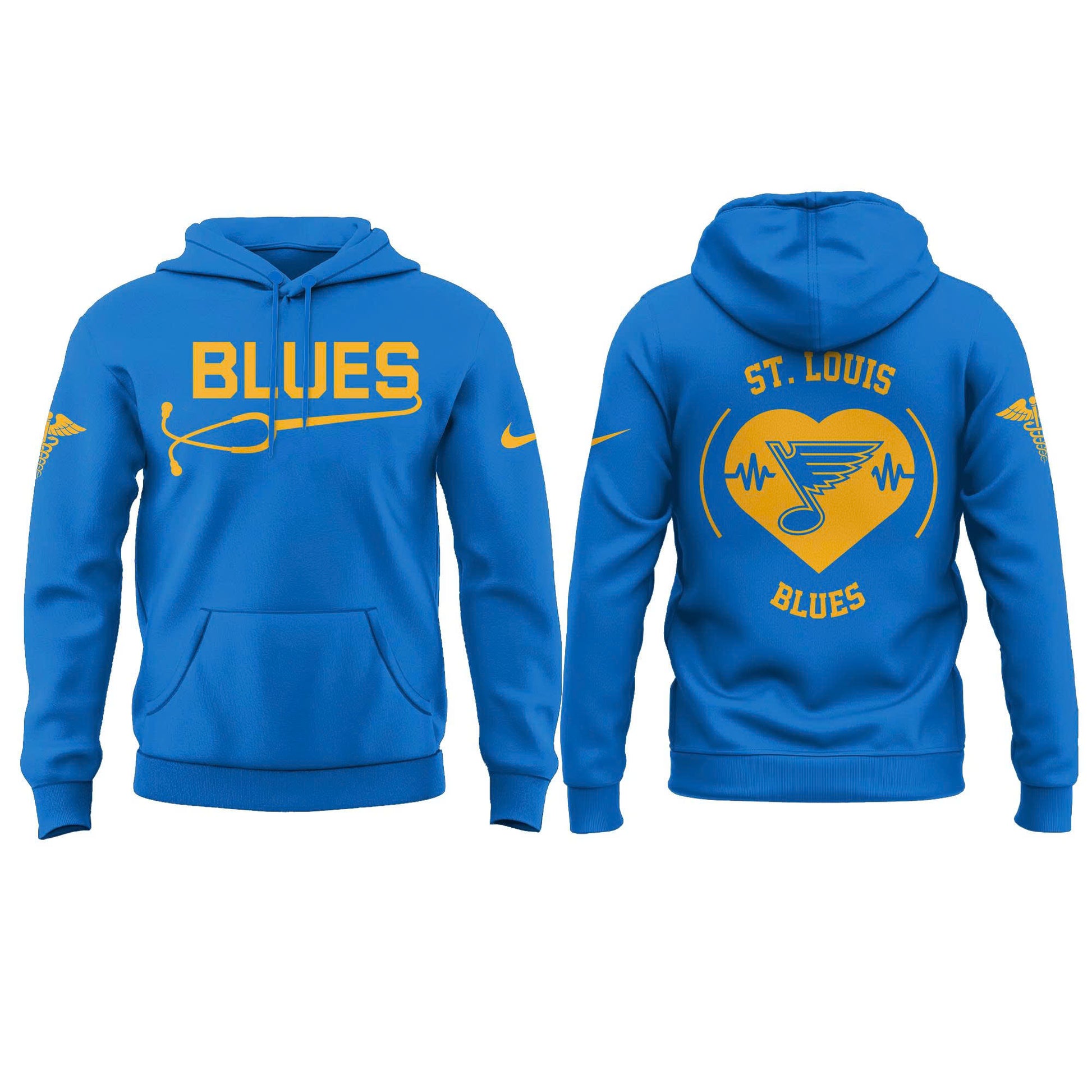 2026 St. Louis Blues Healthcare Appreciation Night Limited Edition Hoodie, Jogger And Cap Outfit Blue
