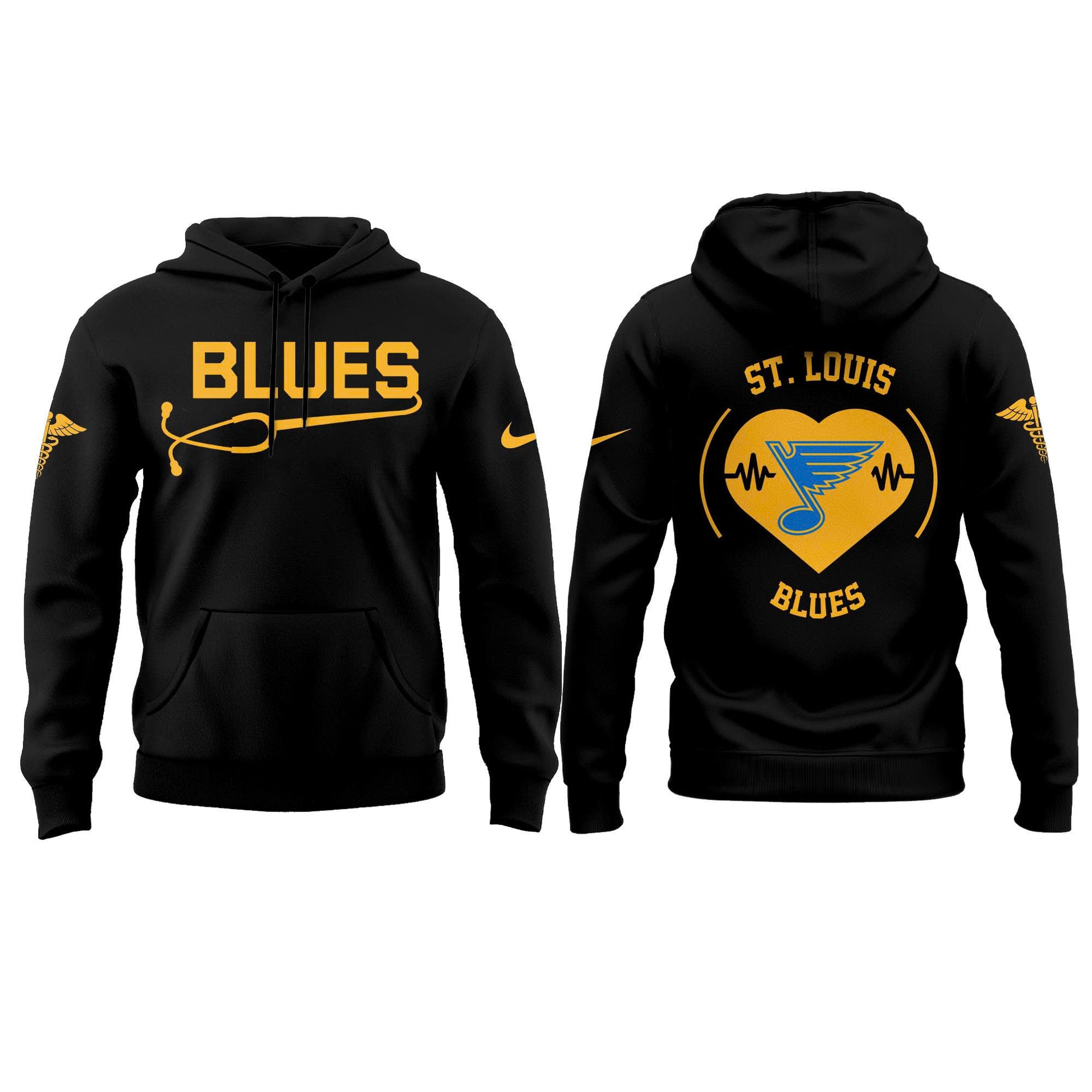 2026 St. Louis Blues Healthcare Appreciation Night Limited Edition Hoodie, Jogger And Cap Outfit Black