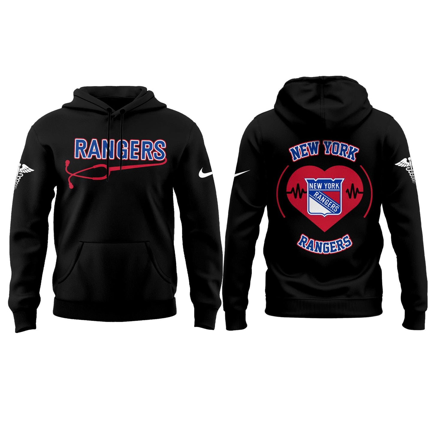 2026 New York Rangers Healthcare Appreciation Night Limited Edition Hoodie, Jogger And Cap Outfit Black