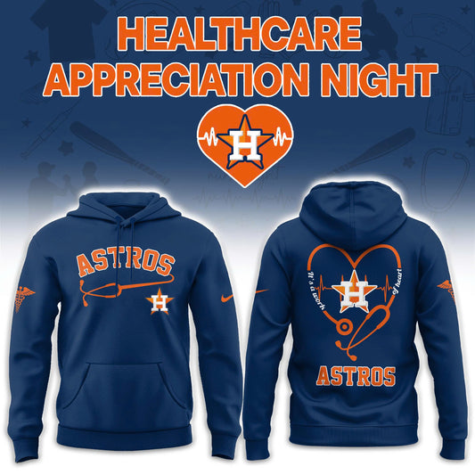 2026 Houston Astros Healthcare Appreciation Night Limited Edition Hoodie Jogger And Cap Outfit Blue