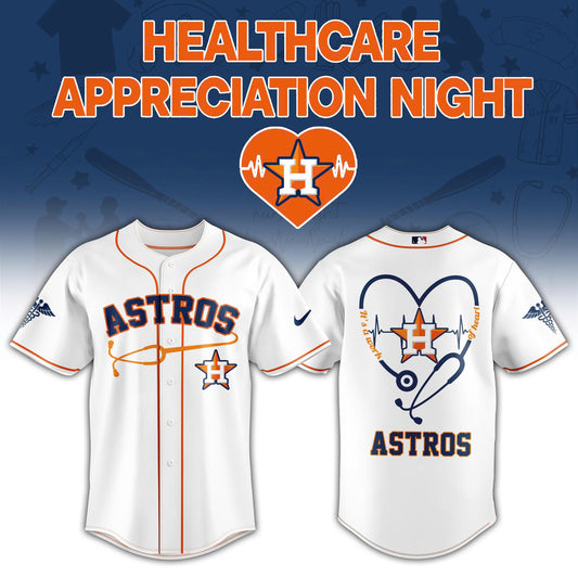 2026 Houston Astros Healthcare Appreciation Night Limited Edition Jersey Jogger And Cap White Outfit