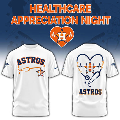 2026 Houston Astros Healthcare Appreciation Night Limited Edition T-Shirt Jogger And Cap White Outfit