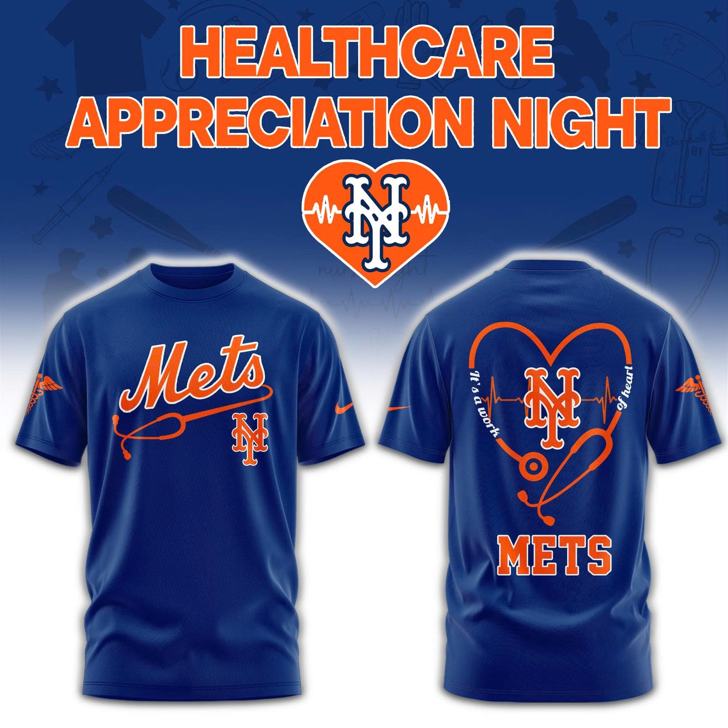 2026 New York Mets Healthcare Appreciation Night Limited Edition T-Shirt Jogger And Cap Outfit Royal Blue