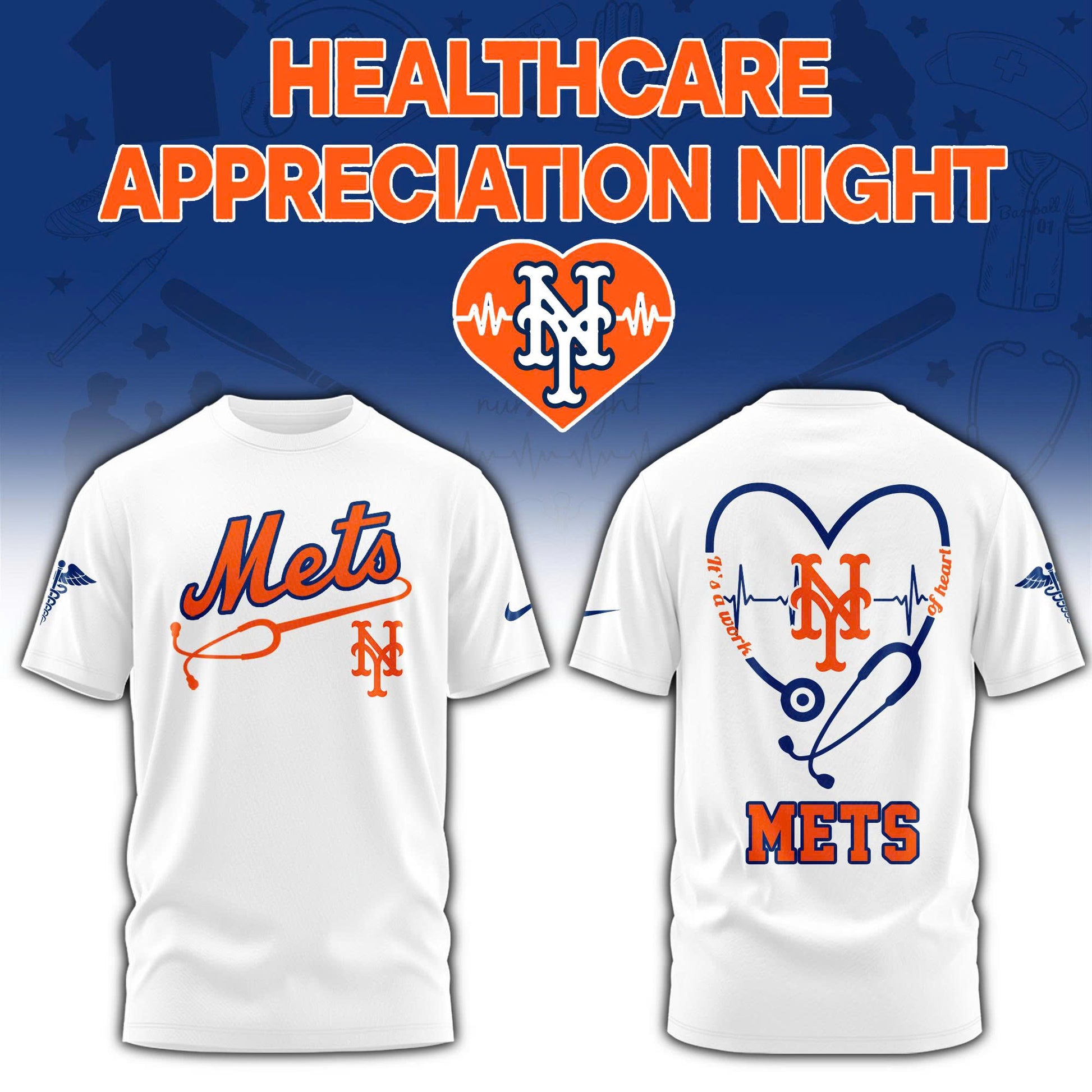 2026 New York Mets Healthcare Appreciation Night Limited Edition T-Shirt Jogger And Cap White Outfit