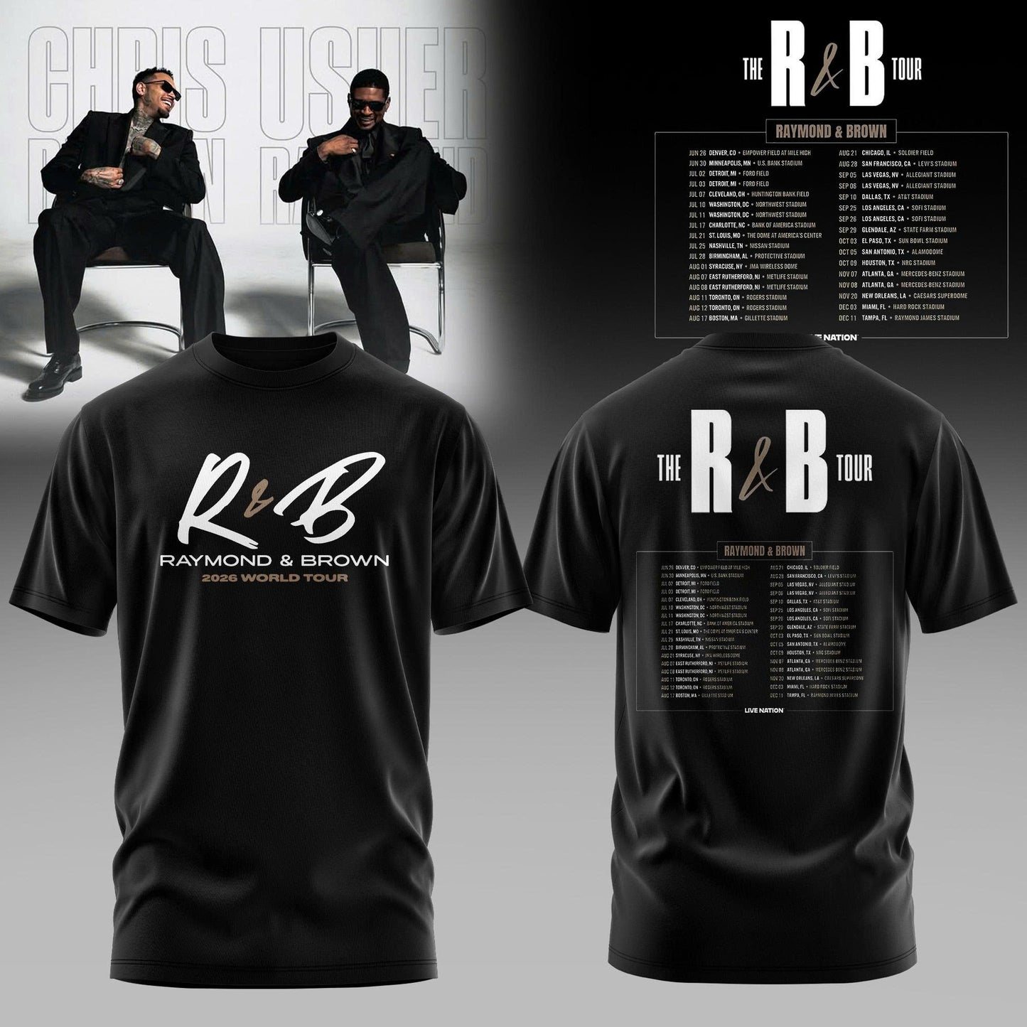 Usher & Chris Brown: The R&B Tour 2026- Limited Edition T-shirt