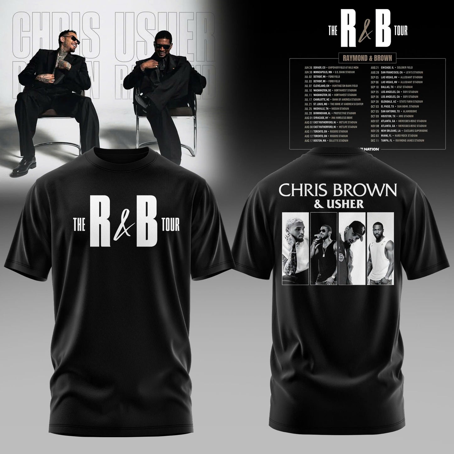 Usher & Chris Brown: The R&B Tour 2026- Limited Edition T-shirt