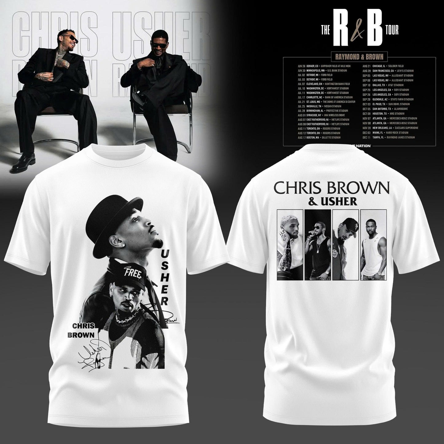 Usher & Chris Brown: The R&B Tour 2026- Limited Edition T-shirt