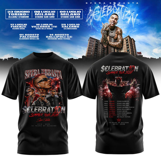 Sfera Ebbasta $€LEBRAT10N – Estate 2026 Tour T-Shirt 2