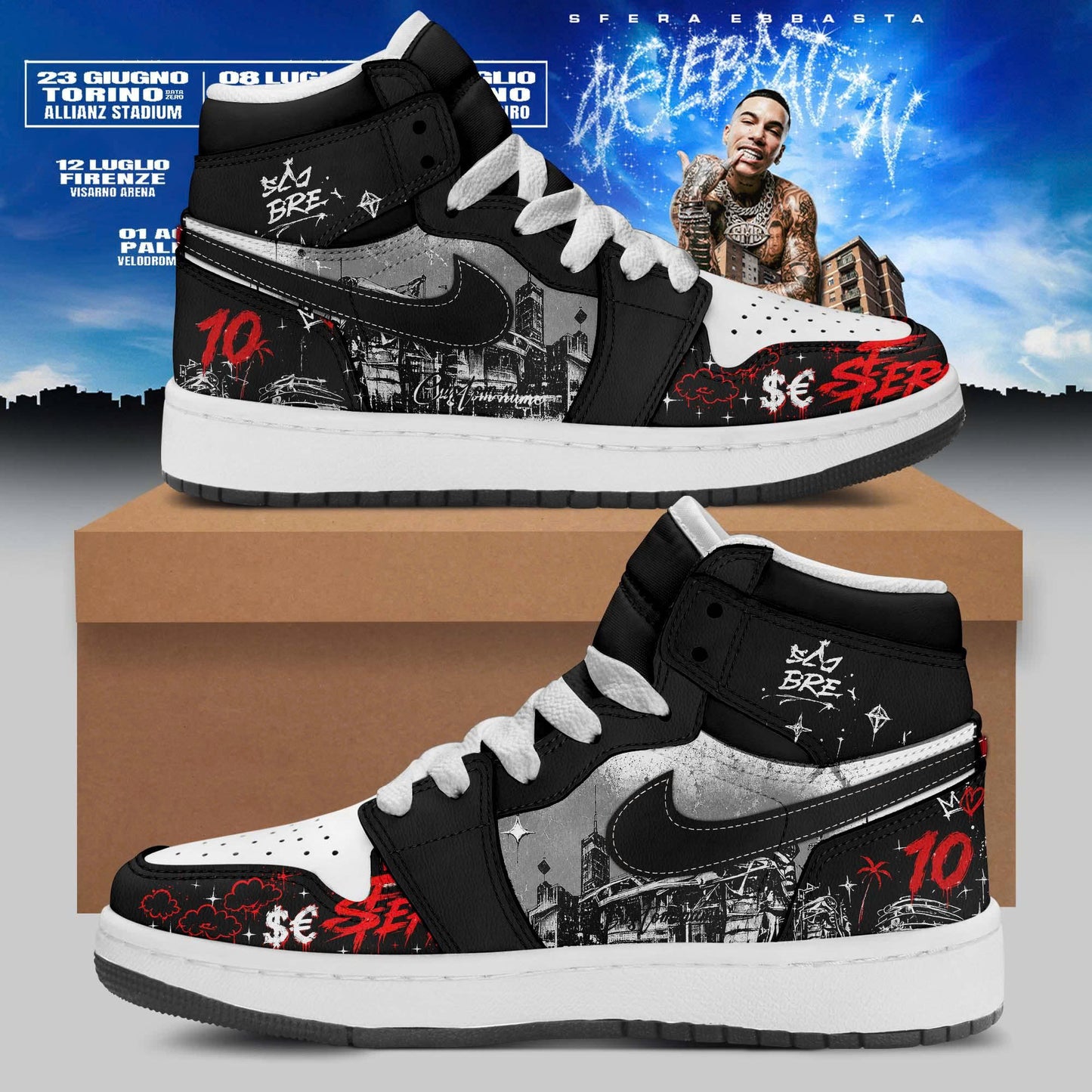 _”$€LEBRAT10N” – Sfera Ebbasta Summer Tour 2026 Limited Shoes
