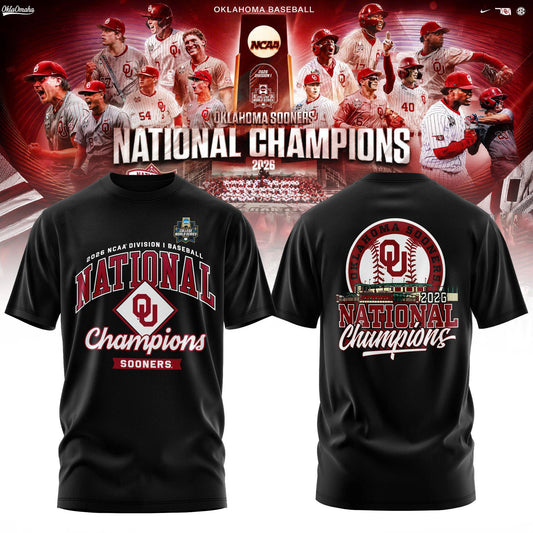 Oklahoma Sooners 2026 NCAA Baseball National Champions Tshirt