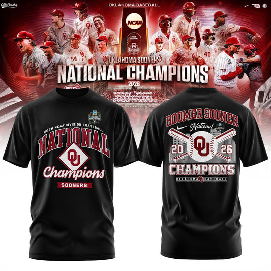 Oklahoma Sooners 2026 NCAA Baseball National Champions Tshirt