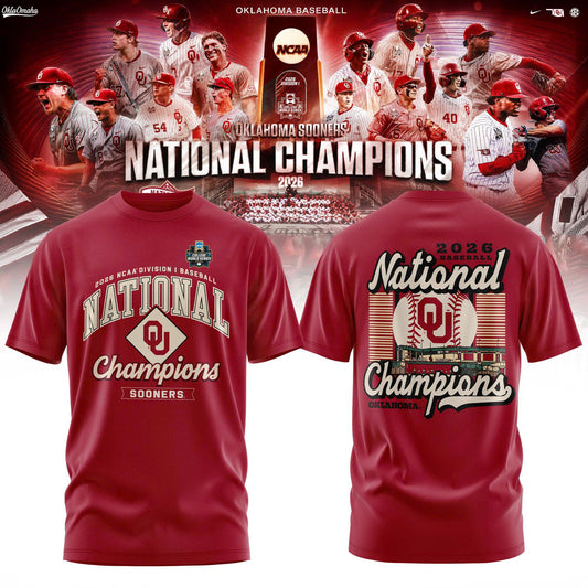 Oklahoma Sooners 2026 NCAA Baseball National Champions Tshirt