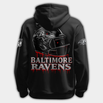 Ravens All-Black Darkness Zip Hoodie