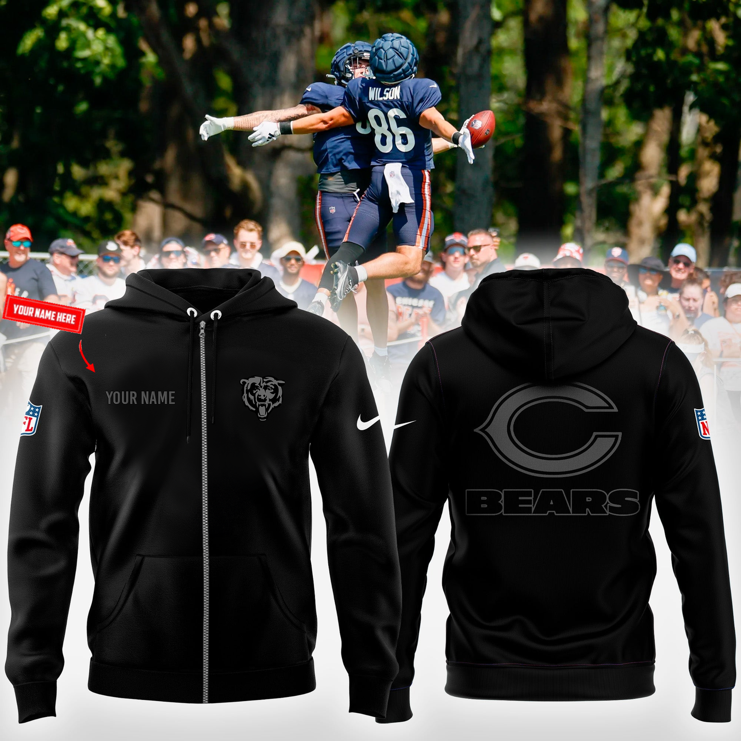 Chicago Bears 2026 Back In Black Limited Edition ZIP Hoode